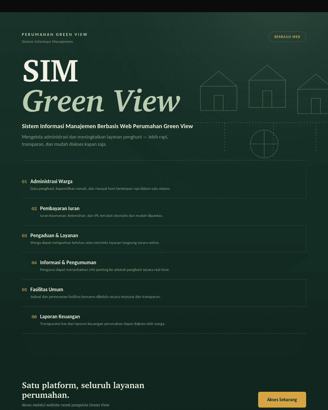 SIstem Informasi Manajemen Berbasis Web untuk Optimalisasi Administrasi dan Peningkatan Layanan Penghuni di Perumahan Green View