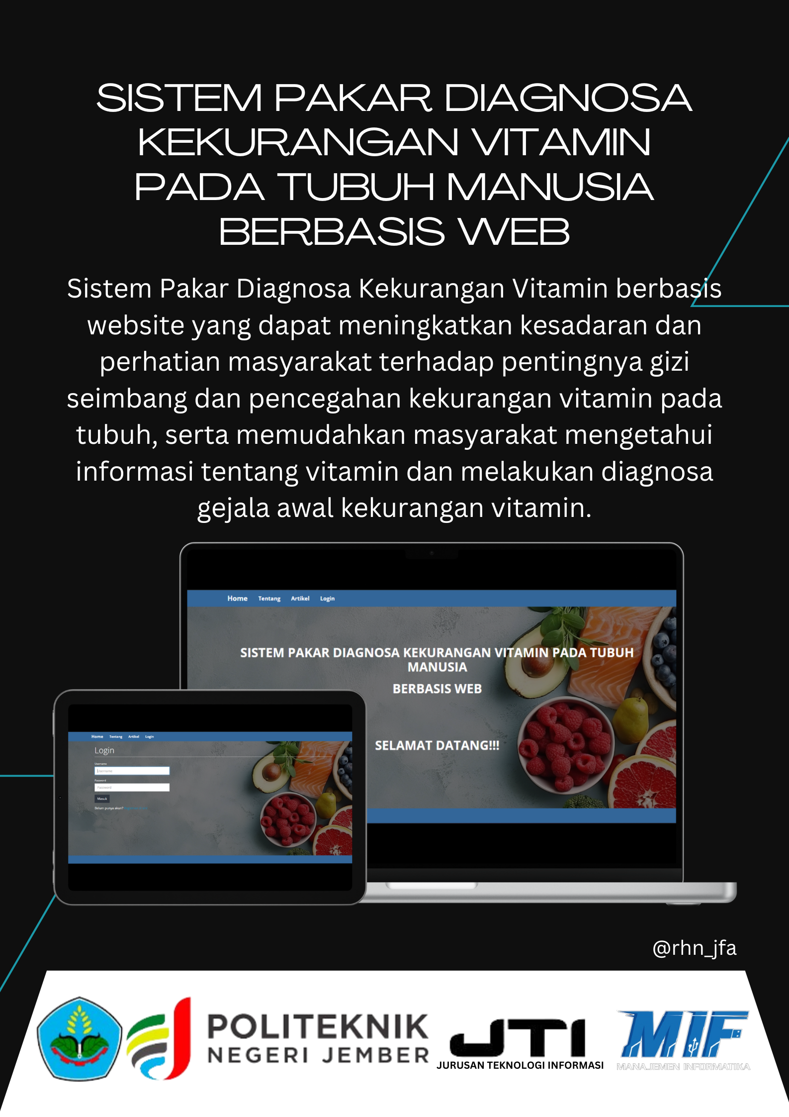 Sistem Pakar Diagnosa Kekurangan Vitamin pada Tubuh Manusia Berbasis Web